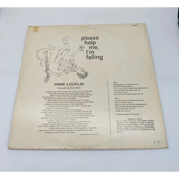 Vintage 1962 Hank Locklin Please Help Me I'm Falling RCA LPM-2291 Mono Vinyl LP - Picture 13 of 16